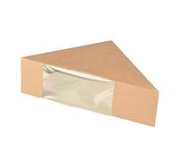 Papstar sandwich boxes pure brown cardboard with viewing window 50 pieces