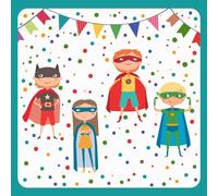 PAPSTAR Superhero 87730 Serviettes 3-Ply 1/4 Fold 33 cm x 33 cm Decorative Napkins Birthday Superhero Pack of 20