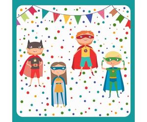 PAPSTAR Superhero 87730 Serviettes 3-Ply 1/4 Fold 33 cm x 33 cm Decorative Napkins Birthday Superhero Pack of 20