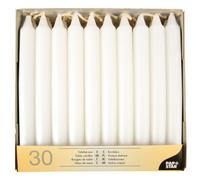 Papstar Table Candles White 21 x 196 mm 30 Pieces