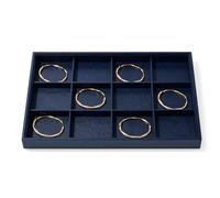 Papten 12 Grids Stackable Jewellery Organiser Display Tray Stackers Jewellery Organiser Tray for Necklace Ring Bracelet Earring (Blue)