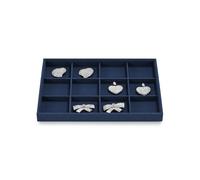 Papten 12Grids Stackable Jewellery Organiser Velvet Jewellery Display Tray Stackers Jewellery Box Earring Storage Organiser Earring Holderfor Necklace Ring Bracelet Earring(Blue)