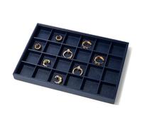 Papten 24 Grids Stackable Jewellery Organiser Display Tray Stackers Jewellery Organiser Tray for Necklace Ring Earring (Blue)