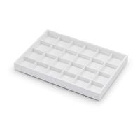 Papten 24 Grids Stackable Jewellery Organiser Display Tray Stackers Jewellery Organiser Tray for Necklace Ring Earring (White)