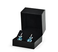 Papten Elegant Earring Gift Box with Velvet Liner - Earring Gift Storage Boxes in Black, for Engagement Wedding Day Birthday Gifts.