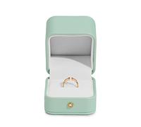 Papten Engagement Ring Gift Box Luxury PU Leather Ring Boxes for Jewellery Proposal Wedding Personalised Gift Box(Mint-green)