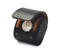 Papten Portable Single Watch Bag with Snap Button Closure, Waterproof Lightweight Travelling Watch Box(Black)