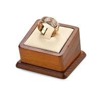 Papten Solid Wood Ring Display Stand Square Single Ring Organizer Holder,Jewellery Display Stands for Birthday, Thanksgiving(Beige)