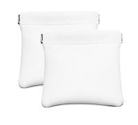 Papten Squeeze Coin Purse Small Jewellery Pouch White Coin Purse 2PCS