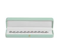 Papten Velvet Interior Gift Box for Chain Mint-green PU Leather Jewelry Necklace Bracelet Long Chain Storage Box