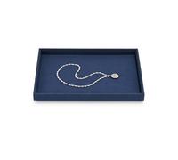 Papten Velvet Jewelry Tray, Stackable Jewellery Display Case Display Tray Showcase Jewellery Organiser Tray for Ring Earring Necklace Pendants Bracelet Sunglasses Watch Tray(Blue)