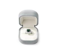 Papten Velvet Ring Box Small Proposal Ring Box Round-corner Jewellery Gift Boxes for Rings Engagement,Marriage（Grey）