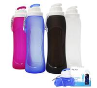 PAPU Leak-proof ultra-light drinking bottle 500 ml, collapsible water bottles, BPA-free, bottle for sports, cycling, fitness, outdoor activities, sports bottle (blue)
