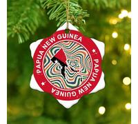 Papua New Guinea Christmas Ornaments World State Map Flag Christmas Tree Ornament Xmas Party Decorations Custom Ceramic Ornament Pendant for Family Birthday New Year Home