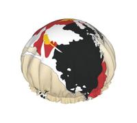 Papua New Guinea Flag Map02 Shower Caps Women Reusable Large Shower Cap Men Quickdry Care Hair Long Short Kids Bath