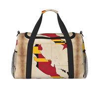 Papua New Guinea flag map03 print Travel Duffle Bag Gym Bag for Women,Puffer Tote Bag,Weekender Overnight Bag Organizer, Black, One Size