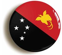 PAPUA NEW GUINEA NATIONAL FLAG BADGE BUTTON PIN (Size is 1inch / 25mm diameter)