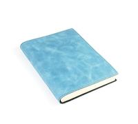 Papuro Capri Real Hand Made Leather Italian Lined Journals Notebooks 10 Colours Medium 12 x 17cm (Blue)