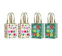Papyrus 8" Medium Christmas Gift Bags for Kids, Colorful Lights (4 Bags)