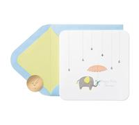 Papyrus Baby Shower Card Gender Neutral (Elephant with Umbrella)