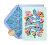 Papyrus Blank Card for Her - Designed by Bella Pilar (Snake & Flowers)