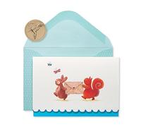 Papyrus Blank Cards with Envelopes, Bunny & Squirrel (14-Count)