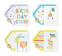 Papyrus Boxed Birthday Card Assortment, Bright Birthday (4-Count)