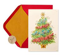 Papyrus Christmas Cards Boxed with Envelopes, May Peace and Happiness Be Yours, Christmas Tree (12-Count)