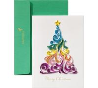 Papyrus Rainbow Quilled Christmas Tree Card, Perfect for Anyone (Joy and Peace)