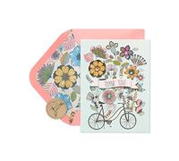 Papyrus Thank You Cards with Envelopes, Flowers & Bike with Glitter (8-Count)