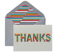 Papyrus Thank You Cards with Envelopes for Weddings, Bridal Showers, Baby Showers and All Occasions, Beveled Thanks (16-Count)