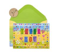 Papyrus Thank You Cards with Envelopes, Glitter Hearts (14-Count)