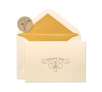 Papyrus Thank You Cards with Envelopes, Gold Flourish (16-Count)