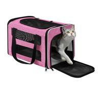 PAPZER Cat Carrier Soft-Sided 18x11x11 Inch Travel Bag for Medium Cats Over 15lbs, Small Dog Carrier Crate Top Entry Breathable Mesh Puppy 12 Pounds, Pet Rabbit Carrying Cage Kennel Collapsible Pink
