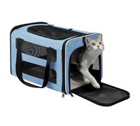 PAPZER Cat Carrier Soft-Sided 18x11x11 Inch Travel Bag for Medium Cats Over 15lbs, Small Dog Carrier Crate Top Entry Breathable Mesh Puppy 12 Pounds, Pet Rabbit Carrying Cage Kennel Collapsible Blue