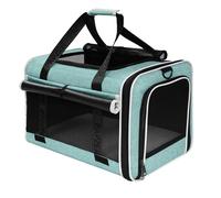 PAPZER Top Load Medium Cat Carrier Private Curtain, United Approved TSA Pet Travel Crate Suitcase, Soft-Sided Small Dog Vet Friendly Carry Bag 18 x 11 x 11 Inch Delta, American Airline Undereat Teal