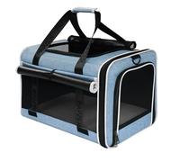 PAPZER Top Loading Medium Cat Carrier with Privacy Curtain, Delta Approved TSA Pet Travel Crate Suitcase Luggage Sleeve, Soft-Sided Dog Kennel Bag 18x11x11 United Airline Approved Under Seat Blue