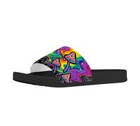 PAQGSREM Colorful Tie Dye Butterfly Mens Womens Slide Sandals Lightweight Open Toe Slippers Comfort Slides for Indoor Outdoor