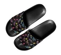PAQGSREM Colorful Tie Dye Butterfly Mens Womens Slide Sandals Lightweight Open Toe Slippers Comfort Slides for Indoor Outdoor