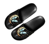 PAQGSREM Colorful Tie Dye Butterfly Mens Womens Slide Sandals Lightweight Open Toe Slippers Comfort Slides for Indoor Outdoor