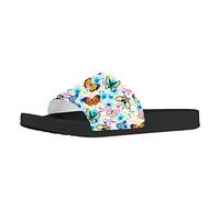 PAQGSREM Colorful Tie Dye Butterfly Mens Womens Slide Sandals Lightweight Open Toe Slippers Comfort Slides for Indoor Outdoor