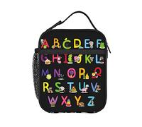 PAQGSREM Cute Animals Alphabet Lunch Box - Insulated Lunch Bags for Women/Men/Girls/Boys Detachable Handle Lunchbox Meal Tote Bag