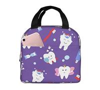 PAQGSREM Dentist Theme Dental Hygienistss Lunch Bag for Women & Men, Insulated Lunch Box for Work Travel