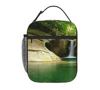 PAQGSREM Insulated Lunch Bag Waterfall Cliff Printed Lunch Box for Women Men Reusable Portable Lunchbox for Travel Work Picnic