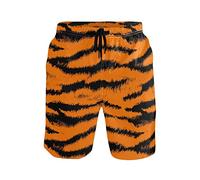 PAQGSREM Men's Tiger Skin Animal Print Beach Shorts Summer Swim Trunks Quick Dry Casual Swim Shorts with Mesh Lining