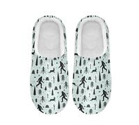 PAQGSREM Women's and Men's Jackalope Deer Fuzzy House Slippers Cozy Memory Foam Slippers Warm Nonslip Slippers