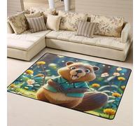 PAQOLSMCKR Area Rug 160x120 CM Machine Washable Floor Carpet Cartoon animated beaver Area Rugs for Living Room Indoor Floor Door Mat Under Table Rug for Bedroom Home Decor