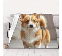 PAQOLSMCKR Bed Blankets 80"x60" Lightweight Flannel Blankets Cute corgi dog Throw Blanket for Sofa Super Soft Warm Fleece Blanket for Couch Travel Camping