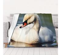 PAQOLSMCKR Bed Blankets 80"x60" Lightweight Flannel Blankets Cute little swan Throw Blanket for Sofa Super Soft Warm Fleece Blanket for Couch Travel Camping