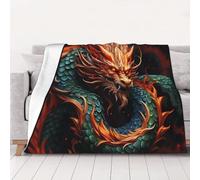 PAQOLSMCKR Bed Blankets 80"x60" Lightweight Flannel Blankets Dragon Throw Blanket for Sofa Super Soft Warm Fleece Blanket for Couch Travel Camping
